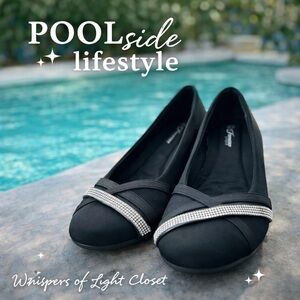 Forever Young Rhinestone Wedge Heels | Black | Size 8.5